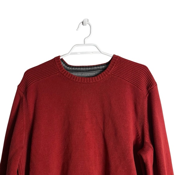 Eddie Bauer Men's Red 100% Cotton Crewneck Knit Sweater - Picture 2 of 7